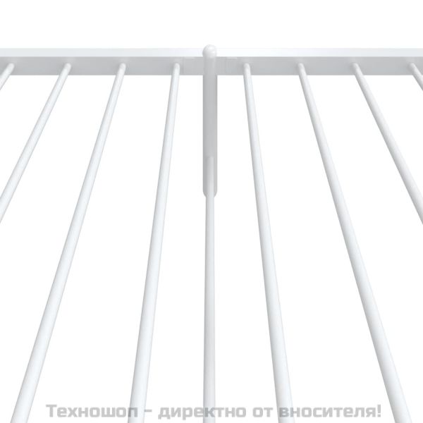 Метална рамка за легло с горна и долна табла, бяла, 90x200 см
