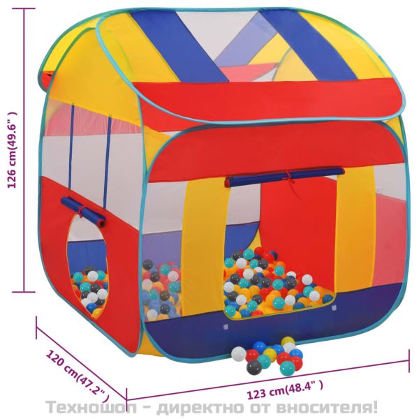 Палатка за игра с 550 топки 123x120x126 см