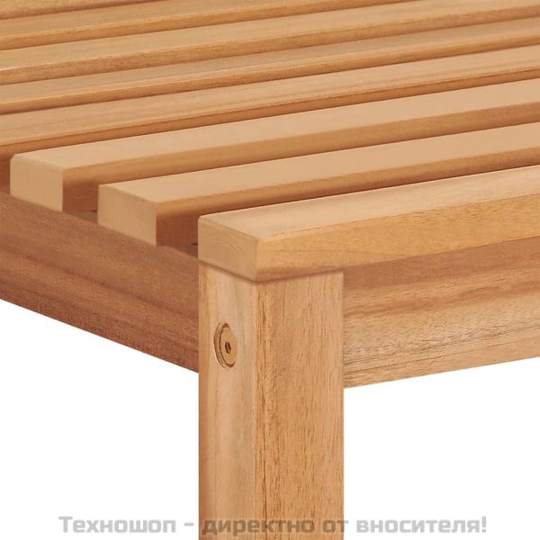 Градински трапезен комплект, 5 части, тиково дърво масив