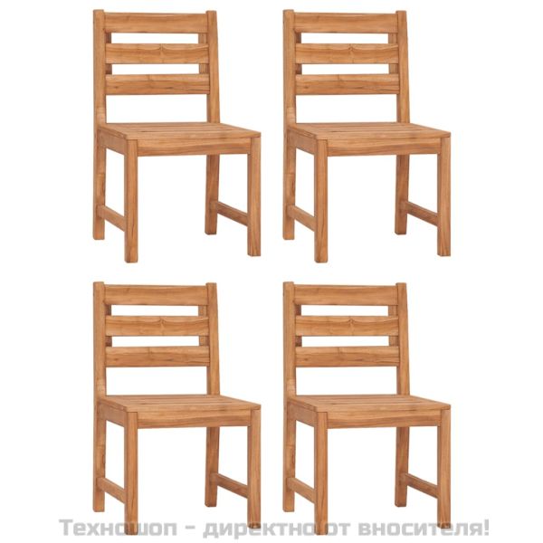 Градински трапезен комплект, 5 части, тиково дърво масив