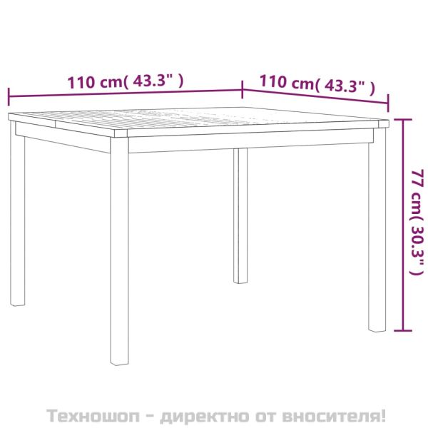 Градински трапезен комплект, 3 части, тиково дърво масив