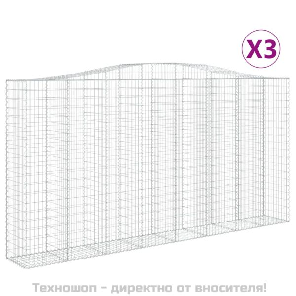Габионни кошници арка 3 бр 400x50x200/220 см поцинковано желязо