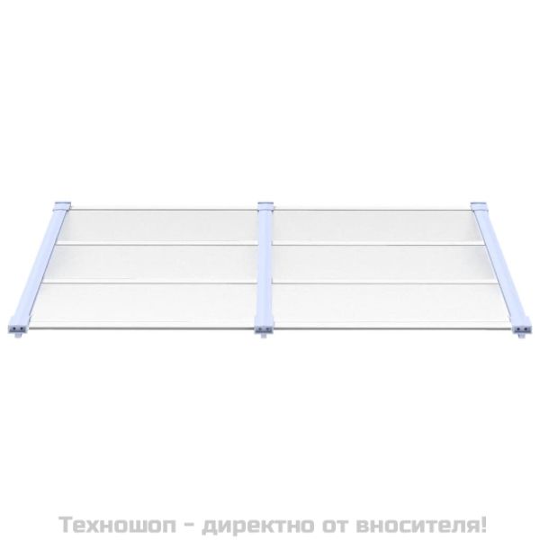Навес за врата, сиво и прозрачно, 152,5x90 см, поликарбонат