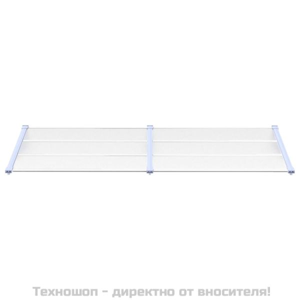 Навес за врата, сиво и прозрачно, 239x90 см, поликарбонат