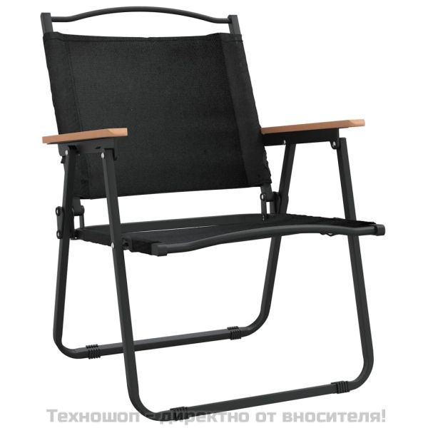 Къмпинг столове 2 бр черни 54x55x78 см Оксфорд плат