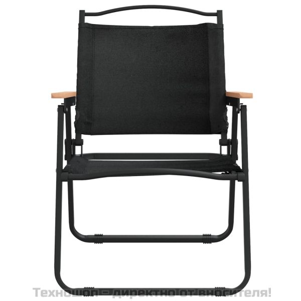 Къмпинг столове 2 бр черни 54x55x78 см Оксфорд плат