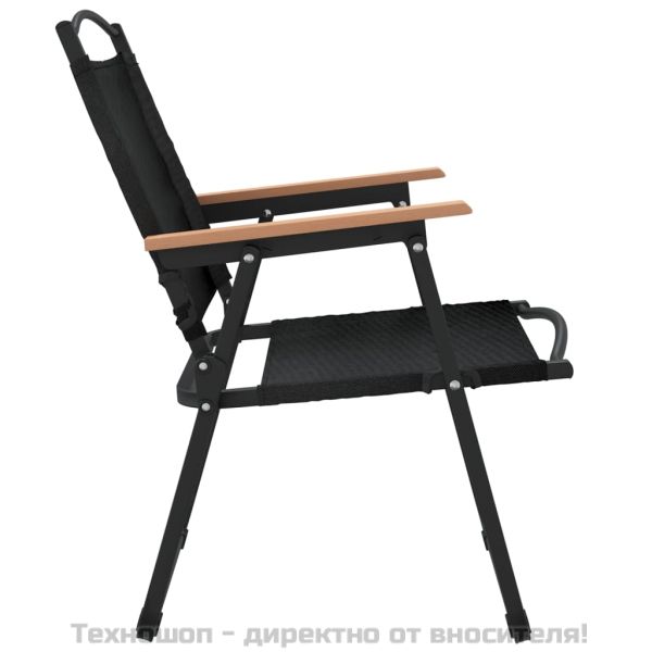 Къмпинг столове 2 бр черни 54x55x78 см Оксфорд плат