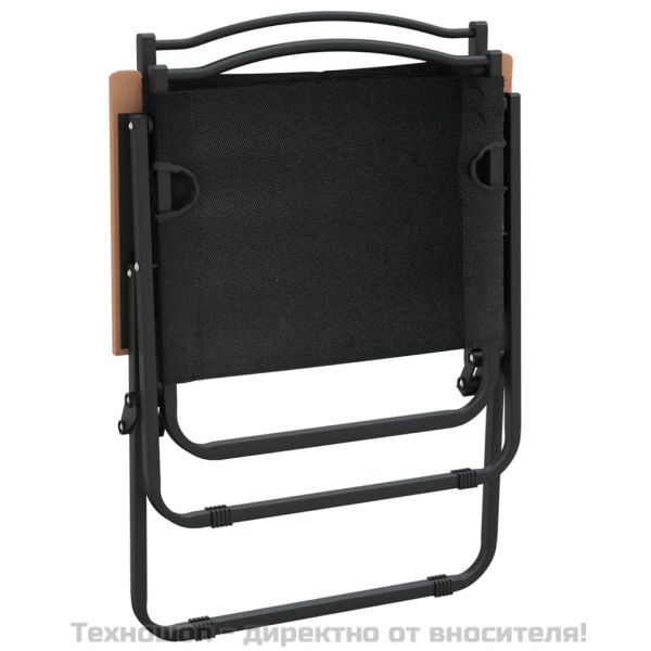 Къмпинг столове 2 бр черни 54x55x78 см Оксфорд плат