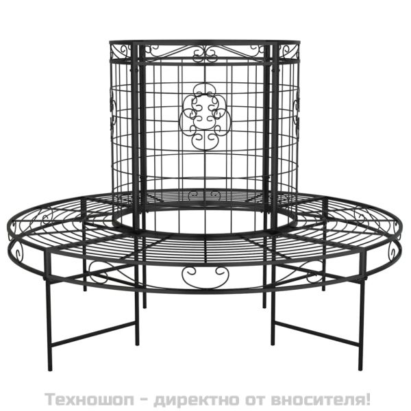 Пейка за около дърво, Ø137 см, черна, стомана