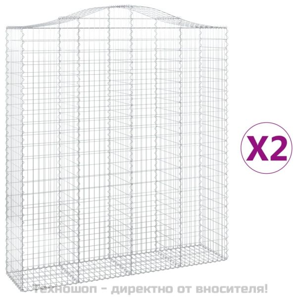 Габионни кошници арка 2 бр 200x50x220/240 см поцинковано желязо