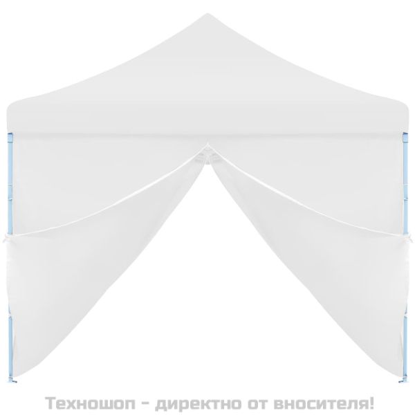 Сгъваема шатра с 8 странични стени, 3x9 м, бяла