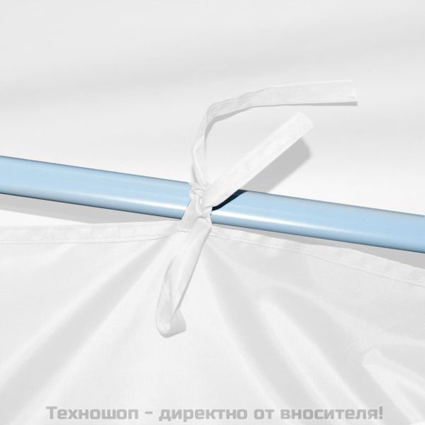 Сгъваема шатра с 8 странични стени, 3x9 м, бяла