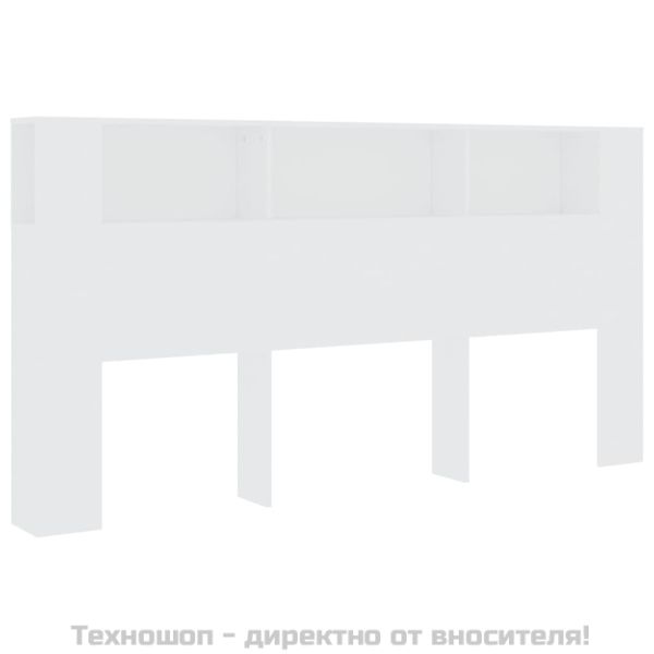 Табла за легло тип шкаф, бяла, 200x18,5x104,5 см