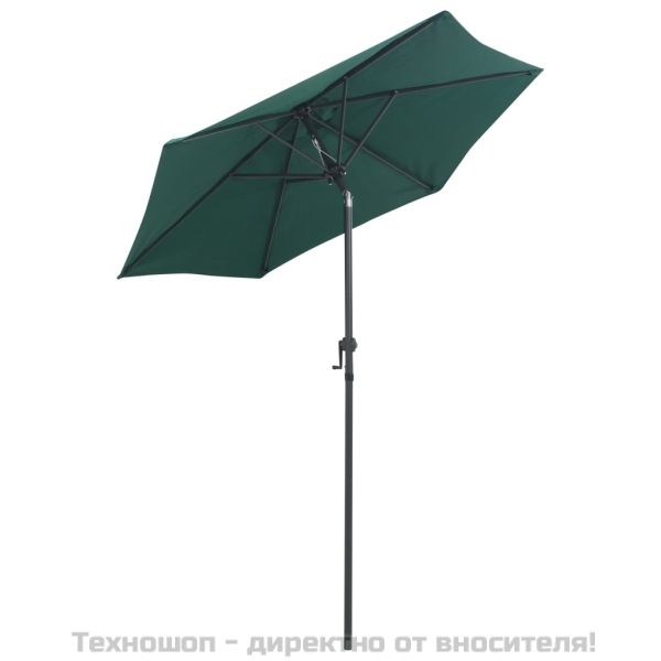 Чадър за слънце, зелен, 200x224 см, алуминий