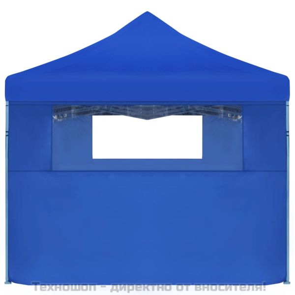 Сгъваема шатра с 5 странични стени, 3x9 м, синя