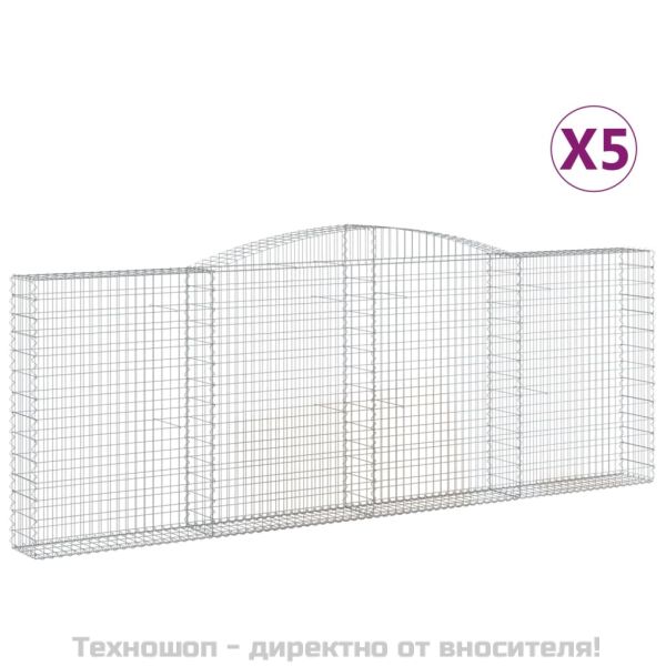Габионни кошници арка 5 бр 400x30x140/160 см поцинковано желязо