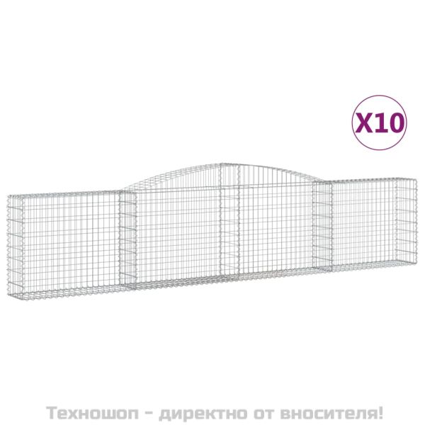 Габионни кошници арка 10 бр 400x30x80/100 см поцинковано желязо