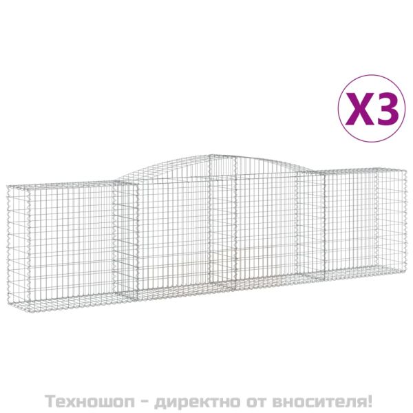 Габионни кошници арка 3 бр 400x50x100/120 см поцинковано желязо