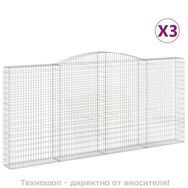 Габионни кошници арка 3 бр 400x30x180/200 см поцинковано желязо