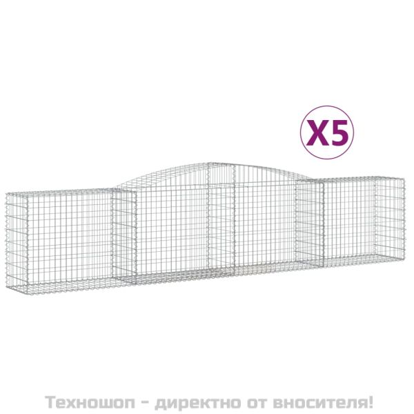 Габионни кошници арка 5 бр 400x50x80/100 см поцинковано желязо