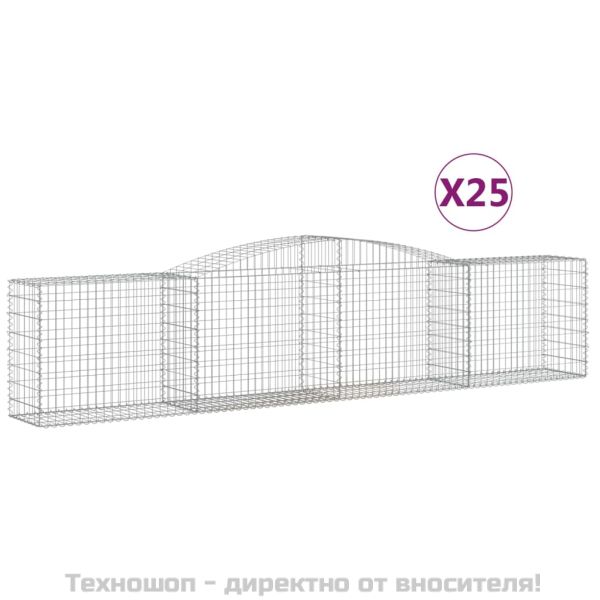 Габионни кошници арка 25 бр 400x50x80/100 см поцинковано желязо
