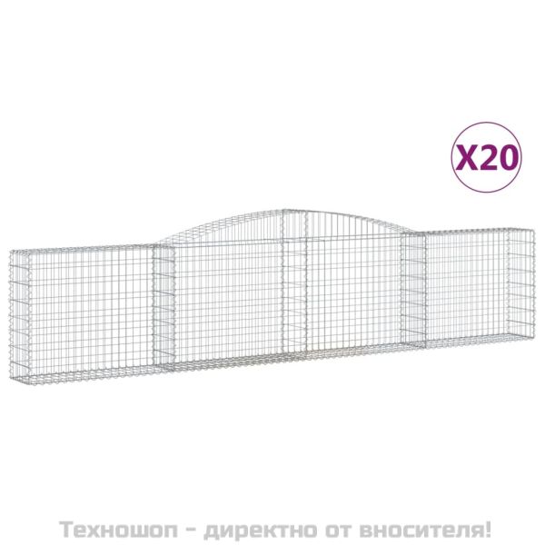 Габионни кошници арка 20 бр 400x30x80/100 см поцинковано желязо