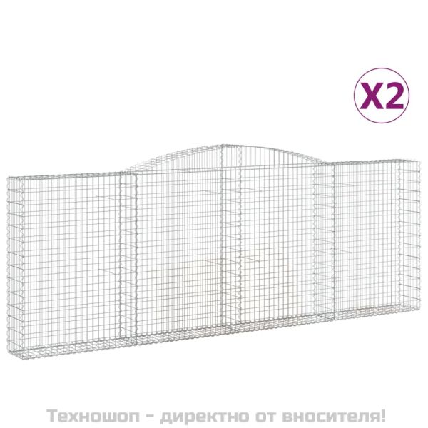 Габионни кошници арка 2 бр 400x30x140/160 см поцинковано желязо