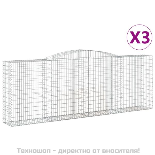 Габионни кошници арка 3 бр 400x50x140/160 см поцинковано желязо