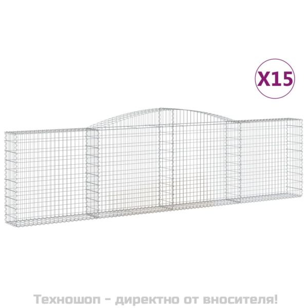 Габионни кошници арка 15 бр 400x30x100/120см поцинковано желязо