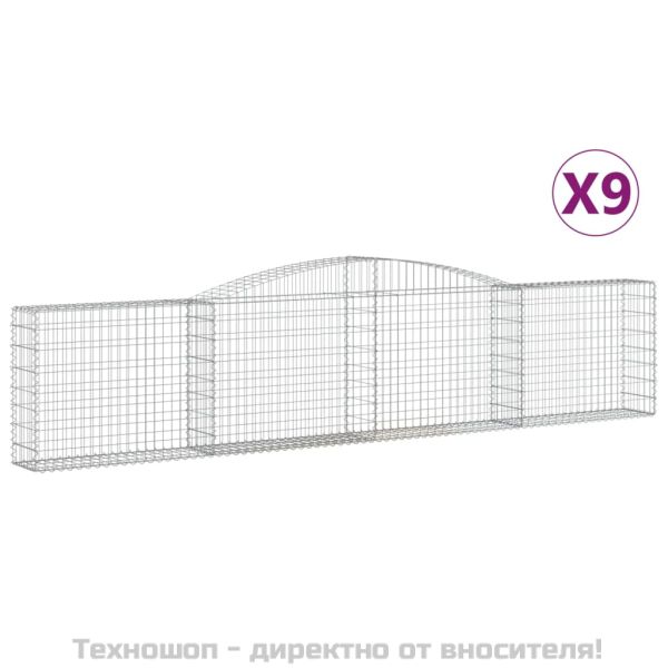 Габионни кошници арка 9 бр 400x30x80/100 см поцинковано желязо