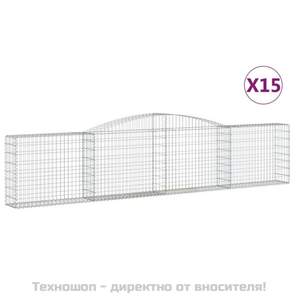 Габионни кошници арка 15 бр 400x30x80/100 см поцинковано желязо