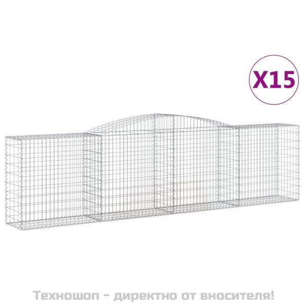 Габионни кошници арка 15 бр 400x50x100/120см поцинковано желязо