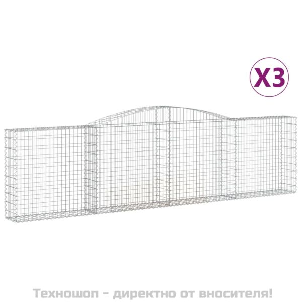 Габионни кошници арка 3 бр 400x30x100/120 см поцинковано желязо