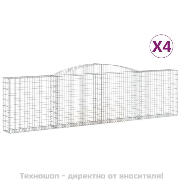 Габионни кошници арка 4 бр 400x30x100/120 см поцинковано желязо