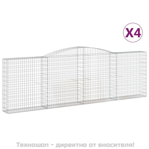 Габионни кошници арка 4 бр 400x30x120/140см поцинковано желязо