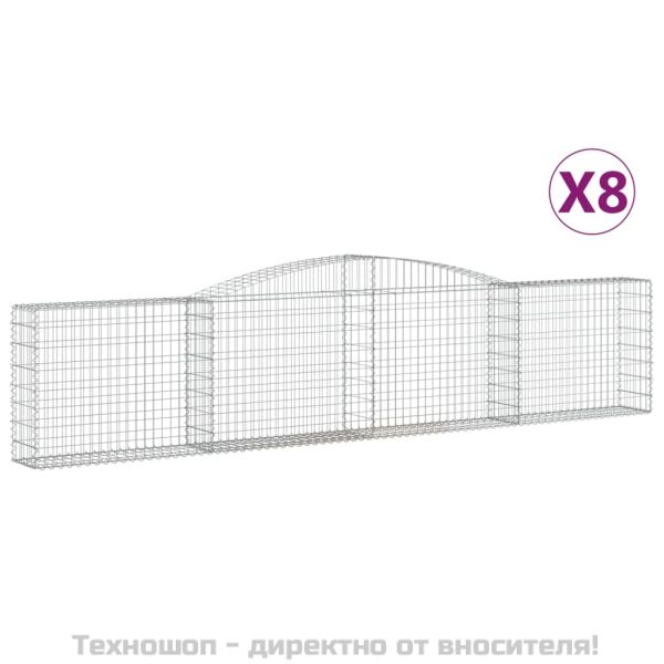 Габионни кошници арка 8 бр 400x30x80/100 см поцинковано желязо