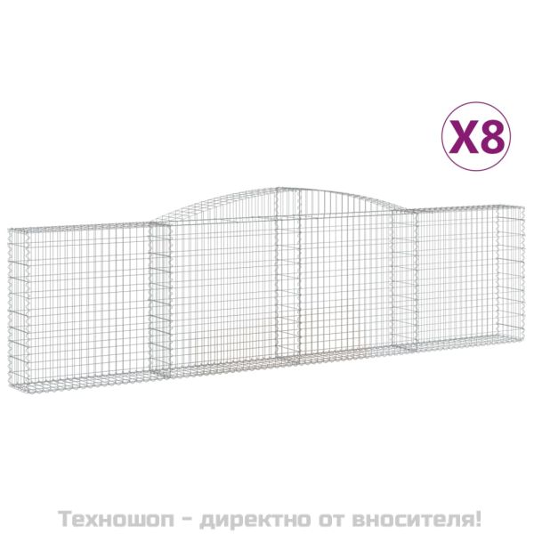 Габионни кошници арка 8 бр 400x30x100/120 см поцинковано желязо