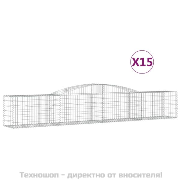 Габионни кошници арка 15 бр 400x50x60/80 см поцинковано желязо