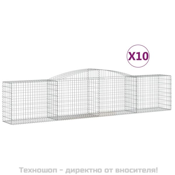 Габионни кошници арка 10 бр 400x50x80/100 см поцинковано желязо