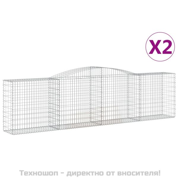 Габионни кошници арка 2 бр 400x50x100/120 см поцинковано желязо