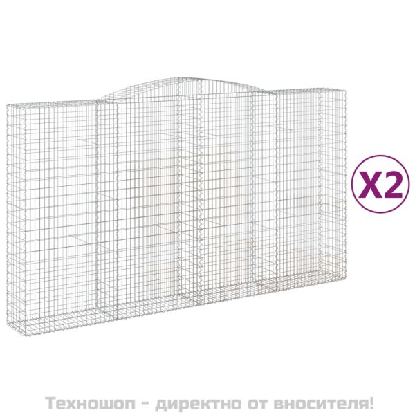 Габионни кошници арка 2 бр 400x50x220/240 см поцинковано желязо