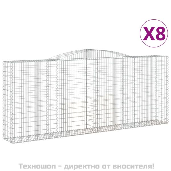 Габионни кошници арка 8 бр 400x50x160/180 см поцинковано желязо