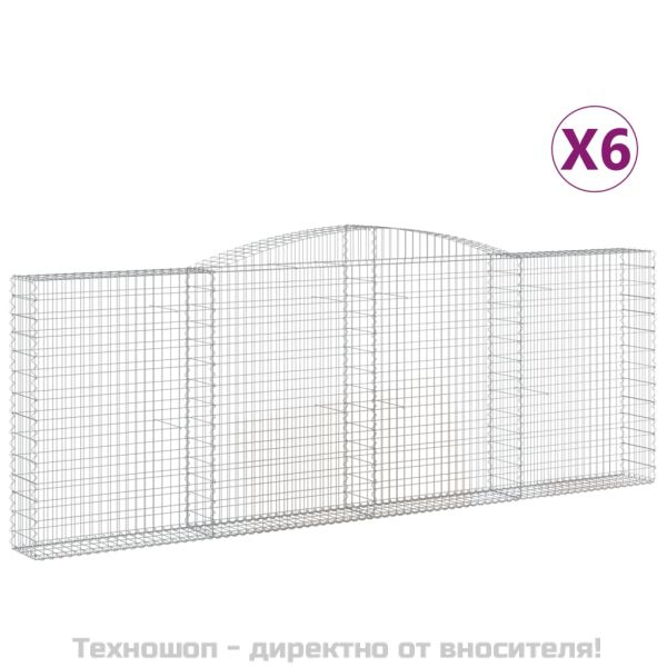 Габионни кошници арка 6 бр 400x30x140/160 см поцинковано желязо