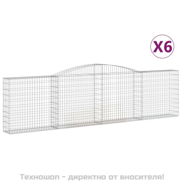 Габионни кошници арка 6 бр 400x30x100/120 см поцинковано желязо