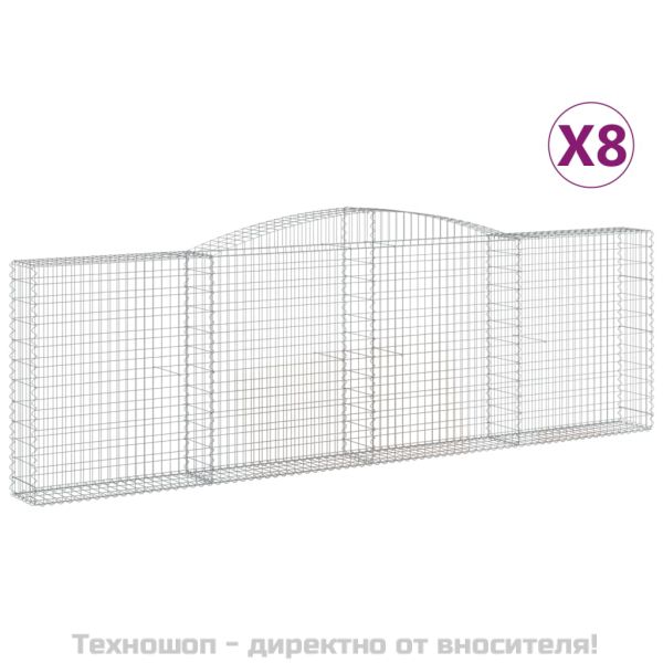 Габионни кошници арка 8 бр 400x30x120/140 см поцинковано желязо
