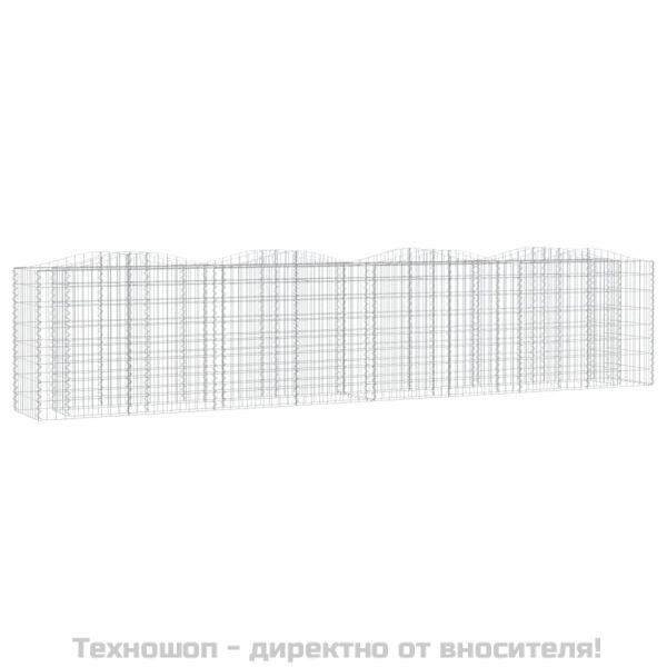 Извит габион повдигната леха 400x50x100 см поцинковано желязо