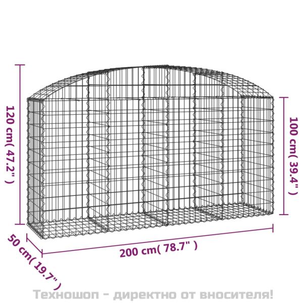 Дъговидна габионна кошница 200x50x100/120 см поцинковано желязо