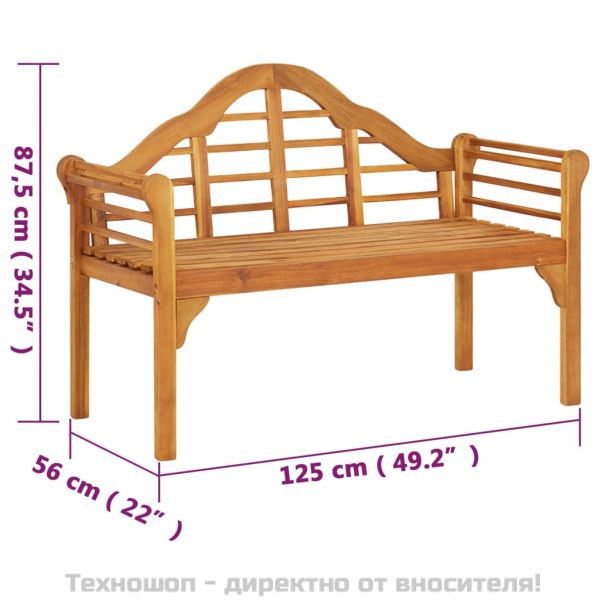 Градинска пейка 125 см масивна акация