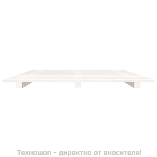 Рамка за легло, бяла, бор масив, 120x190 см