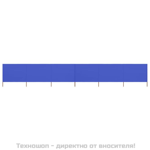 Параван против вятър от 6 панела текстил 800x120 см лазурносин